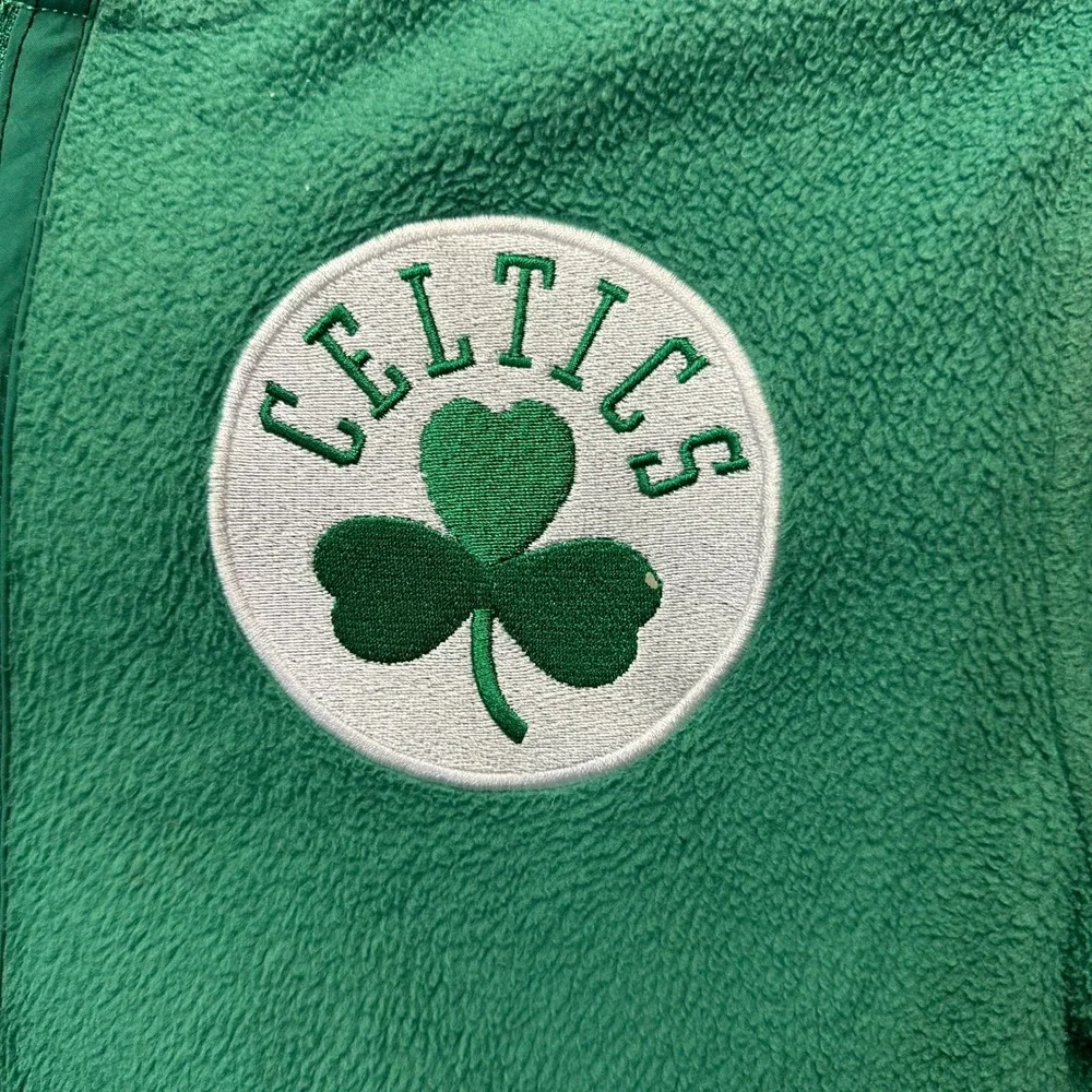 NBA Boston Celtics Youth Green Full Zip Fleece Hoodie Sweatshirt Size M 10/12